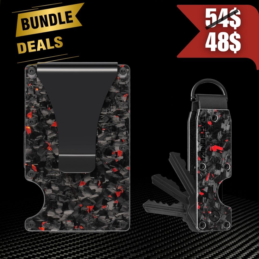 [forged red wallet+ Lite forged red key organizer]-Bundle