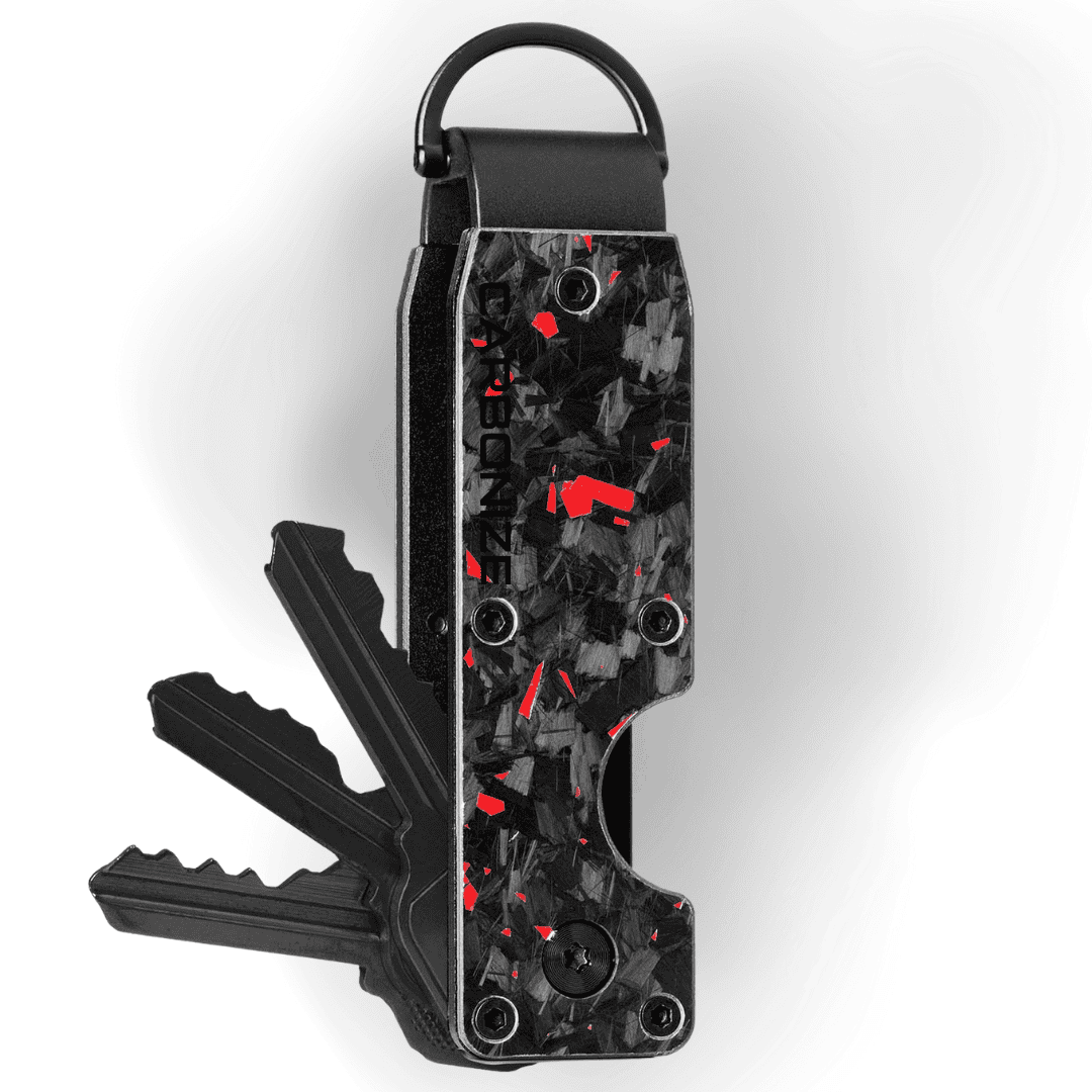 CARBONIZE | LITE | Forged Red Carbon Fiber Key Organizer