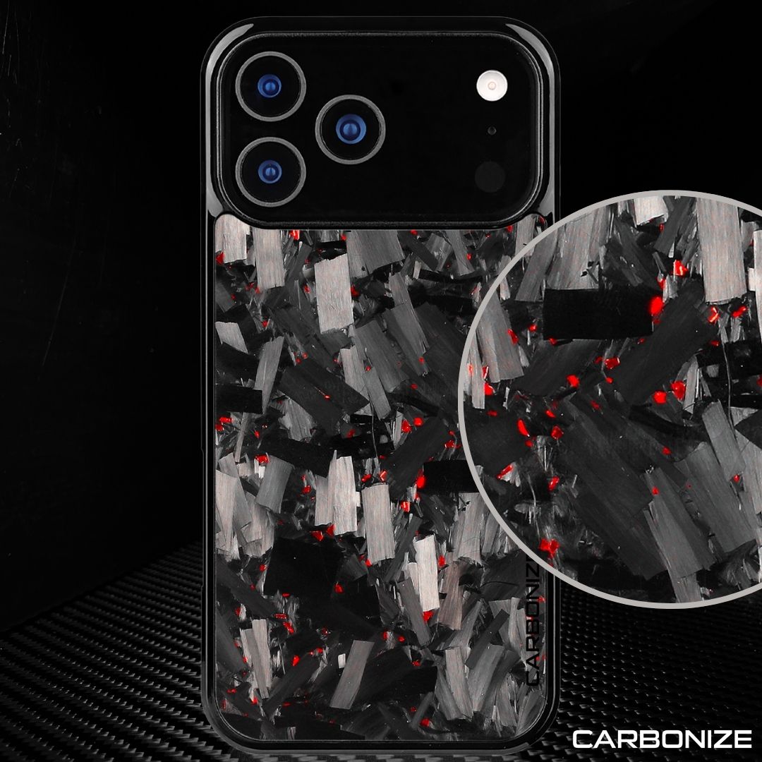 IPHONE || Big Flake FORGED Red Carbon Fiber Cover Series