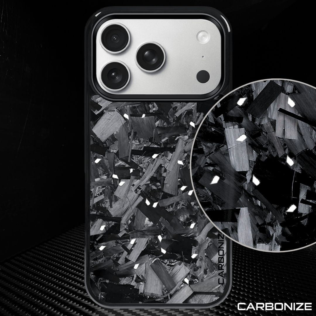 IPHONE || Big Flake FORGED Silver Carbon Fiber Cover Series